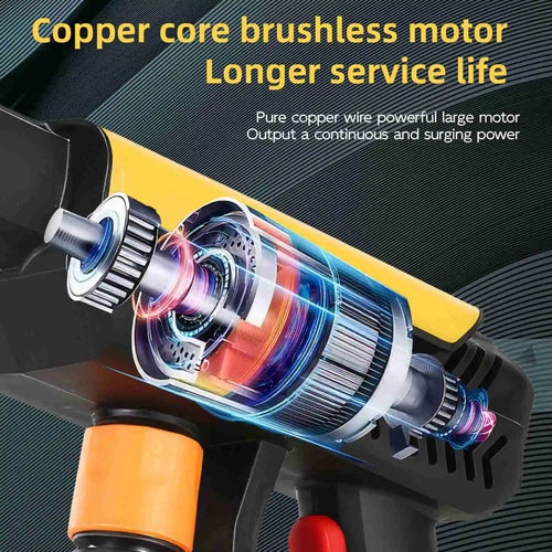 70Bar Cordless Electric High Pressure Wash 6 IN 1 Car Wash Water Gun clean Garden Irrigation Tool With 2PCS 21V Battery
